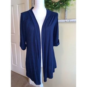 Quarter Sleeved Navy Blue Sweater